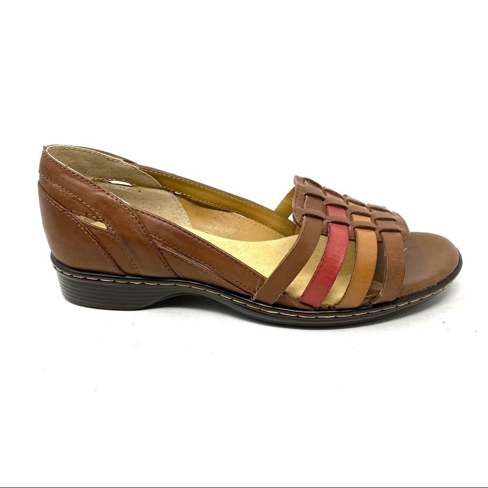 Softspots Hugh Leather Huraches Tobacco multi WW width